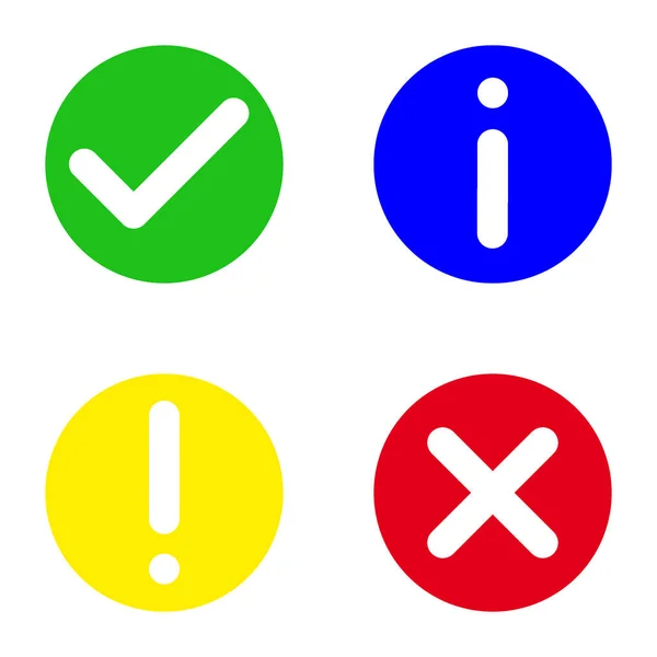 Green Yellow Blue Red Icon Four Symbols Passed Attention Information Royalty Free Stock Photos