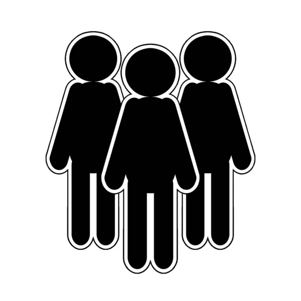 Ícone Três Pessoas Isolado Fundo Branco — Fotografia de Stock