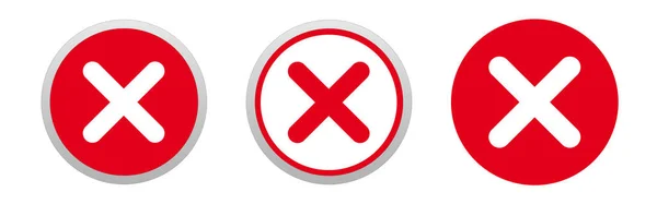 Three Different Red Crosses Symbol Refusal Cancel Denial Isolated White Royalty Free Stock Photos