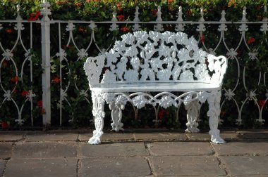 Beyaz parkbench