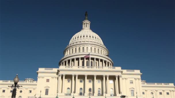 미국 국회 의사당 건물, 워싱턴, dc의 전면 보기 — 비디오