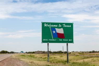Texas yolu işaret e hoş geldiniz