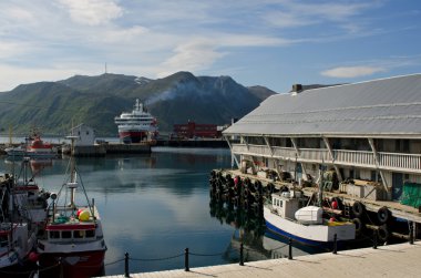 Honningsvag harbor, nordkapp Belediyesi, Norveç