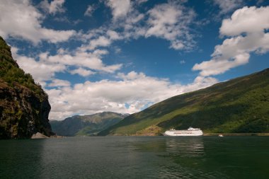 cruise gemisi, sognefjord - sognefjorden, Norveç