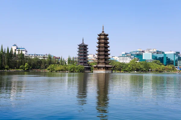 Sun and moon pagodas — Stock Photo, Image