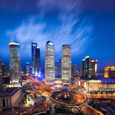 Hava görünümünü de akşam manzarası shanghai