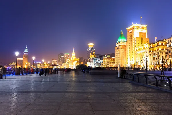 Shanghai bund at night — Stock Photo, Image