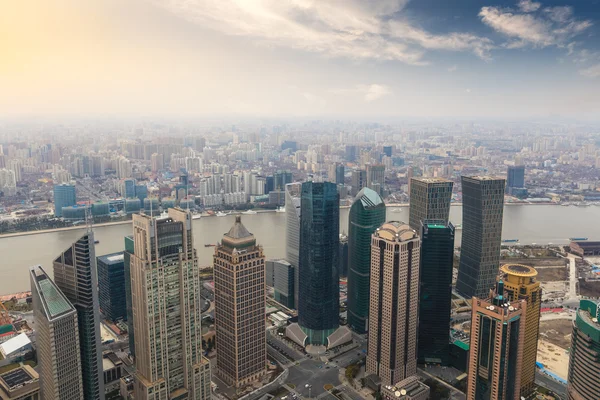 Overlooking shanghai in the afternoon — Stock Photo, Image