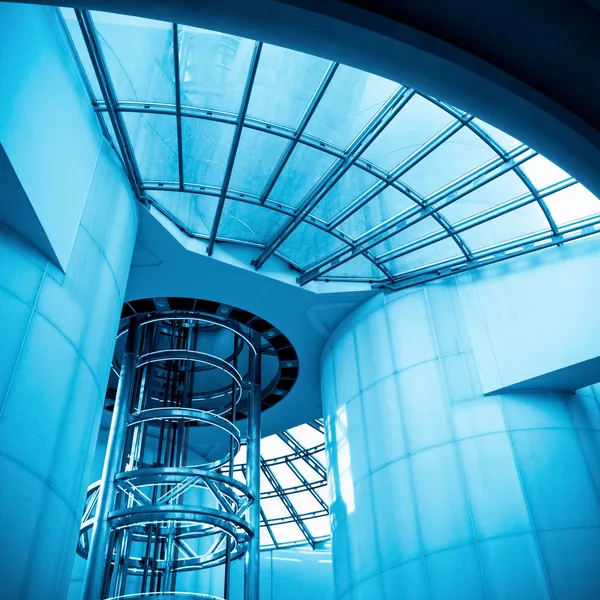 Futuristic elevator in modern tower — Stock Photo, Image