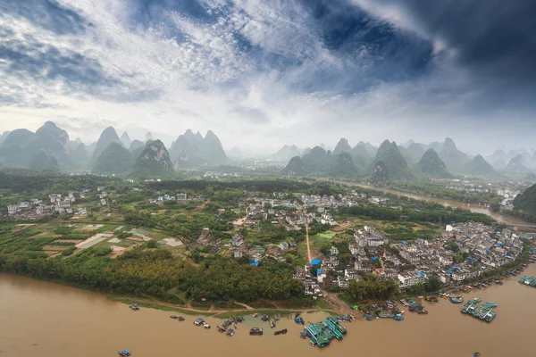 Aerial view of karst mountain landscape — Stock Photo, Image