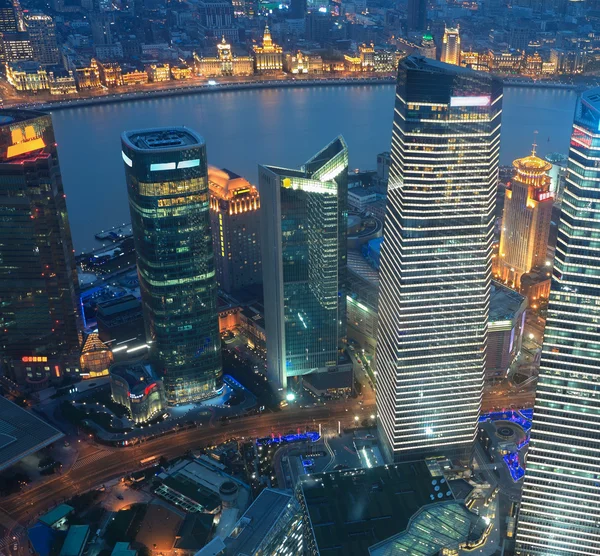 Shanghai lujiazui business center at night — Stock Photo, Image