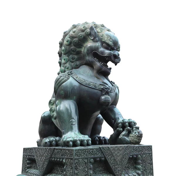 Lion bronze isolé — Photo