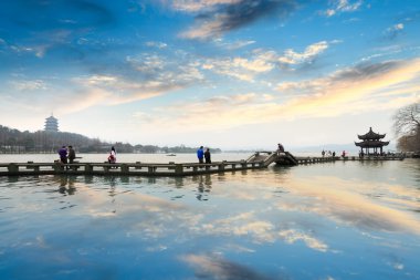 Hangzhou Batı Gölü afterglow