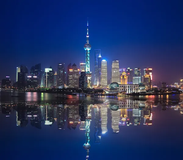 Noche shanghai skyline — Foto de Stock