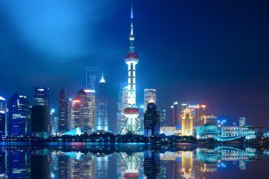 gece manzarası shanghai