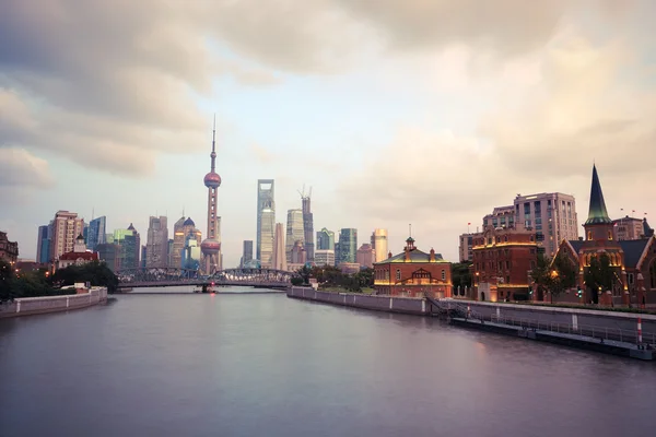 Shanghai på twilight — Stockfoto