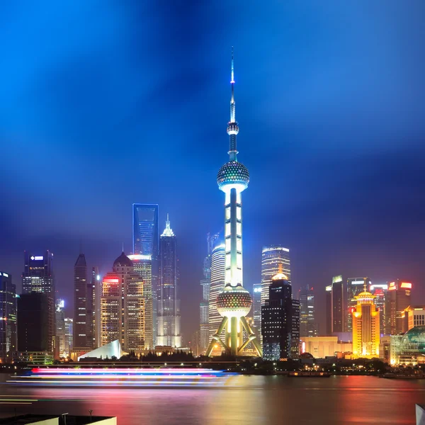 Skyline shanghai notte — Foto Stock