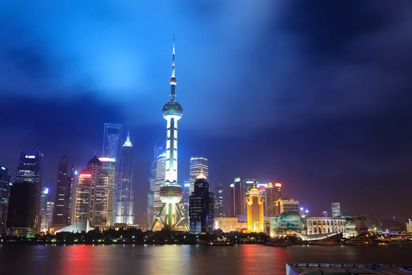 Shanghai panorama v noci — Stock fotografie