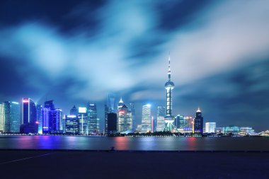 Gece sahne shanghai manzarası