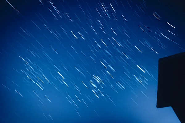 Night sky with moving stars — Stock Photo, Image