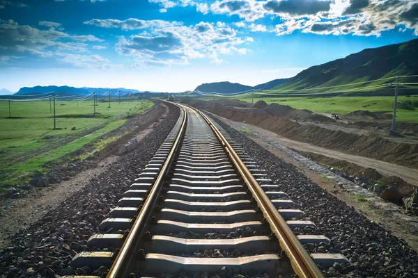 Spoorwegen in prairie — Stockfoto