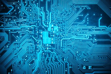 blue circuit board background clipart