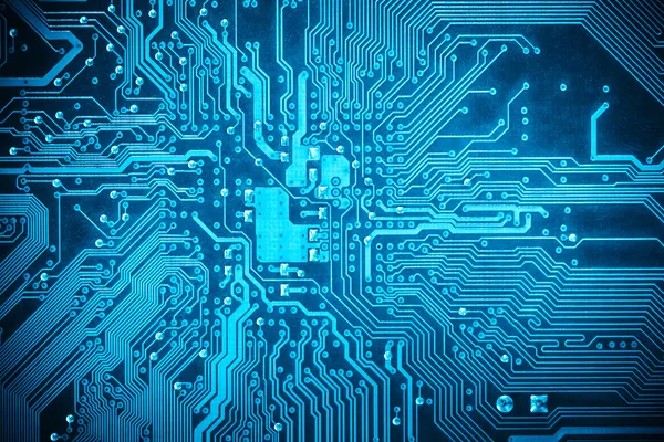 Blue circuit board background — Stock Photo, Image