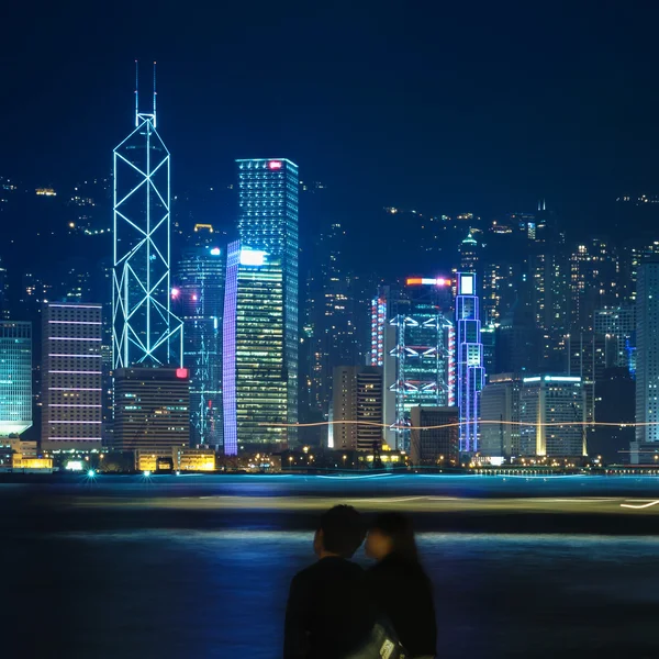 Hermosa Hong Kong por la noche —  Fotos de Stock