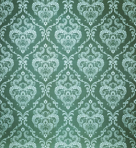 Seamless damask green wallpaper — Stock Photo, Image