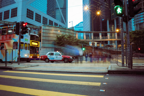the street scene of hong kong