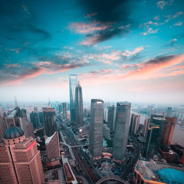 Finans Merkezi'nde Günbatımı shanghai