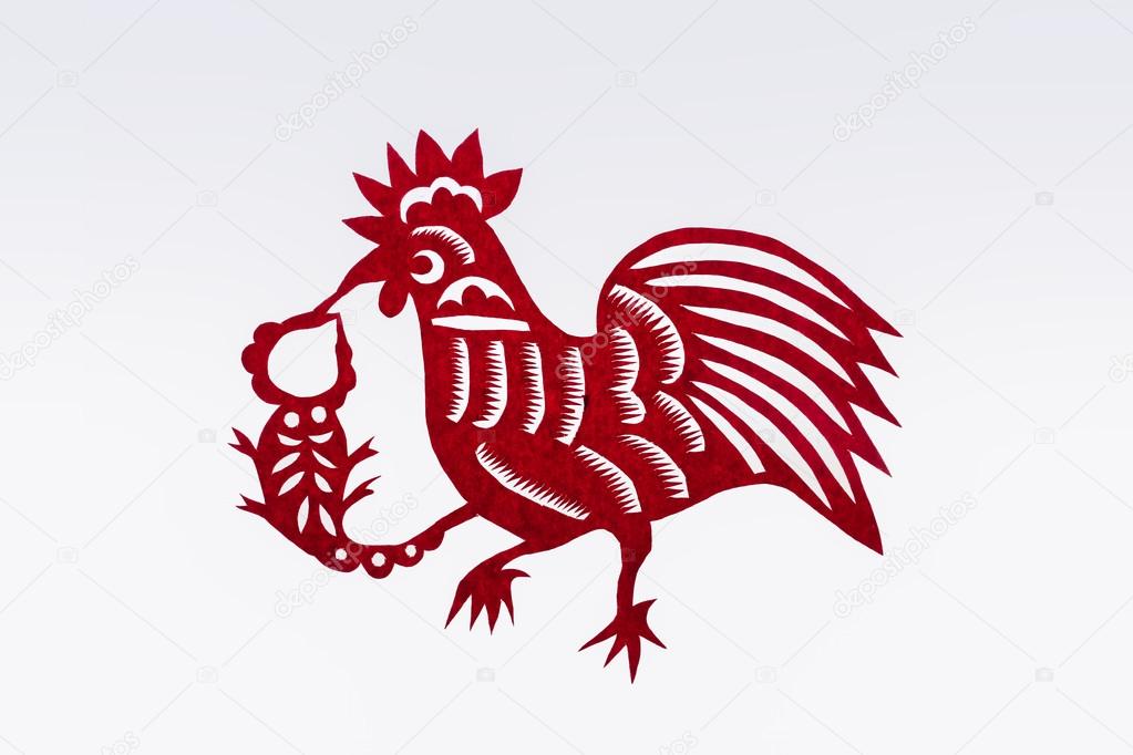 paper cutting of the cock
