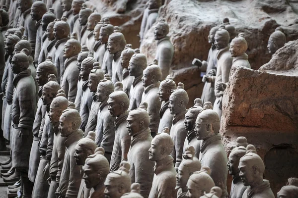 Close-up van de terra cotta warriors groep — Stockfoto