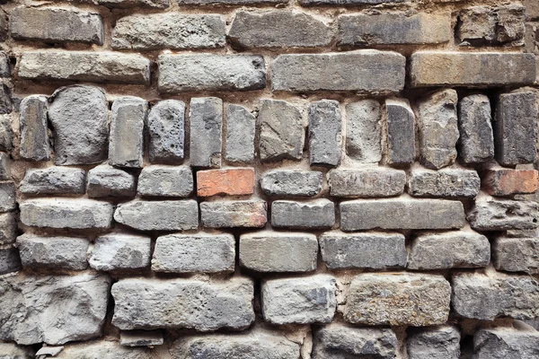 Παλιά closeup τοίχο γκρίζες τούβλα — Φωτογραφία Αρχείου