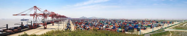 Container terminal panorama — Stock Photo, Image