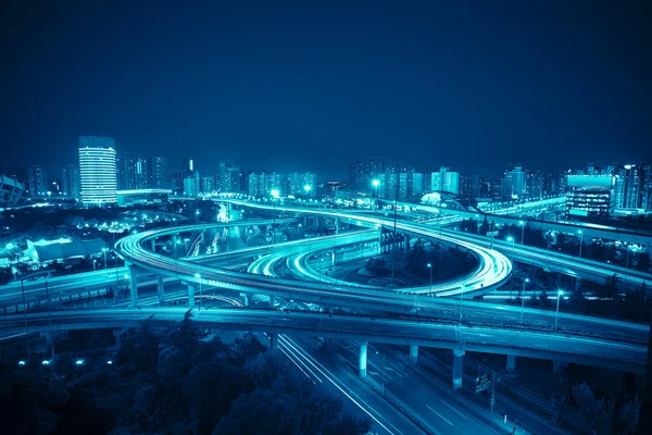 Interscambio a shanghai di notte — Foto Stock