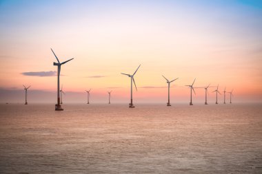 gün batımı, offshore rüzgar çiftliği