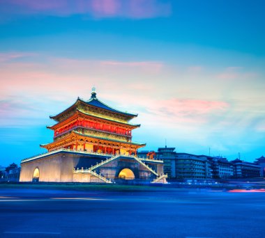 Xian çan kulesinde gece