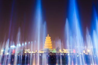 Xian geceleri güzel çeşmeler