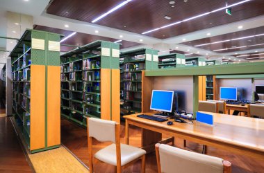 modern library interior clipart