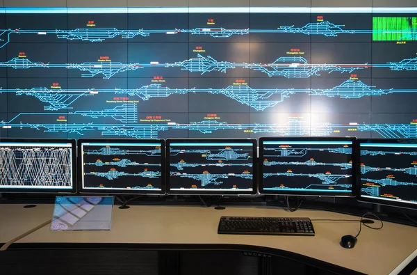 Control room of railway — Stock Photo, Image