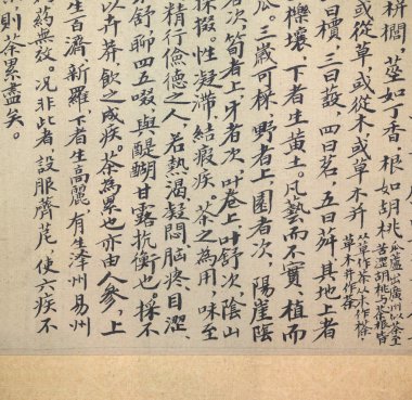 chinese calligraphy of tea scripture