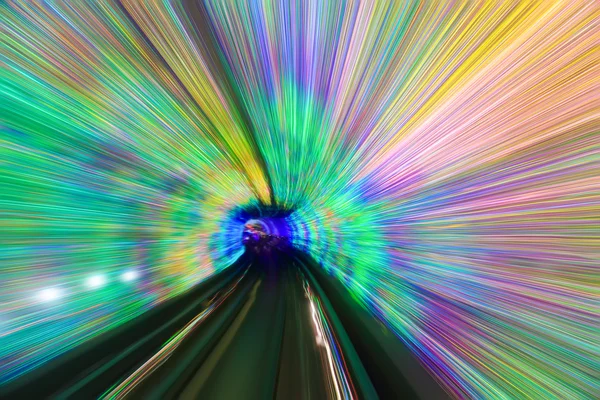Motion fast in colorful tunnel — Stock Photo, Image