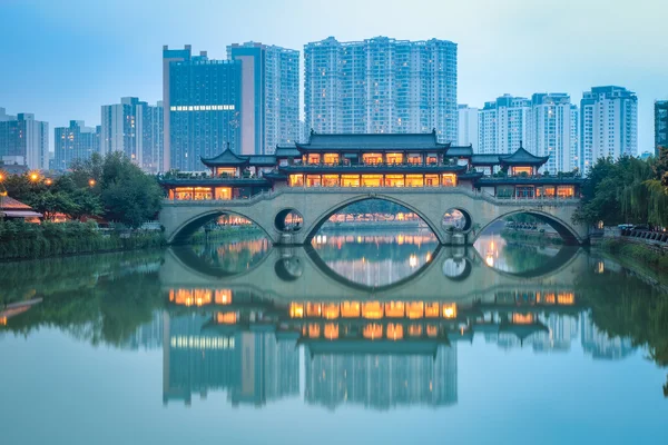 Chinese anshun bridge at dusk — Stock Photo, Image