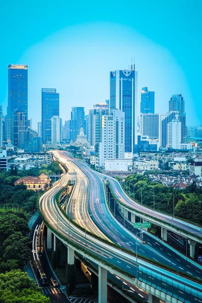 Elevated road and modern city — Stock Photo, Image