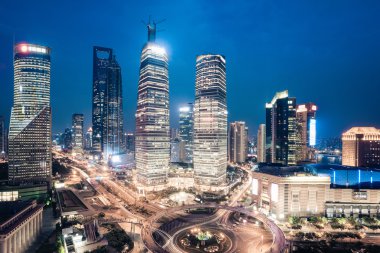 shanghai şehir gece çekimi