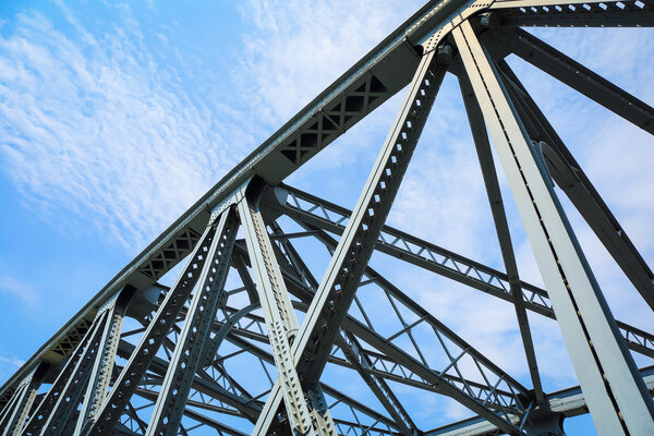 steel structure bridge closeup