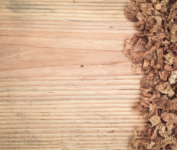 woodchips on fir board