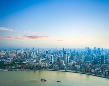 güzel günbatımı kızdırma ile shanghai