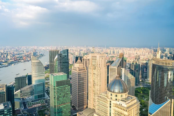Shanghai skyline vista aérea —  Fotos de Stock
